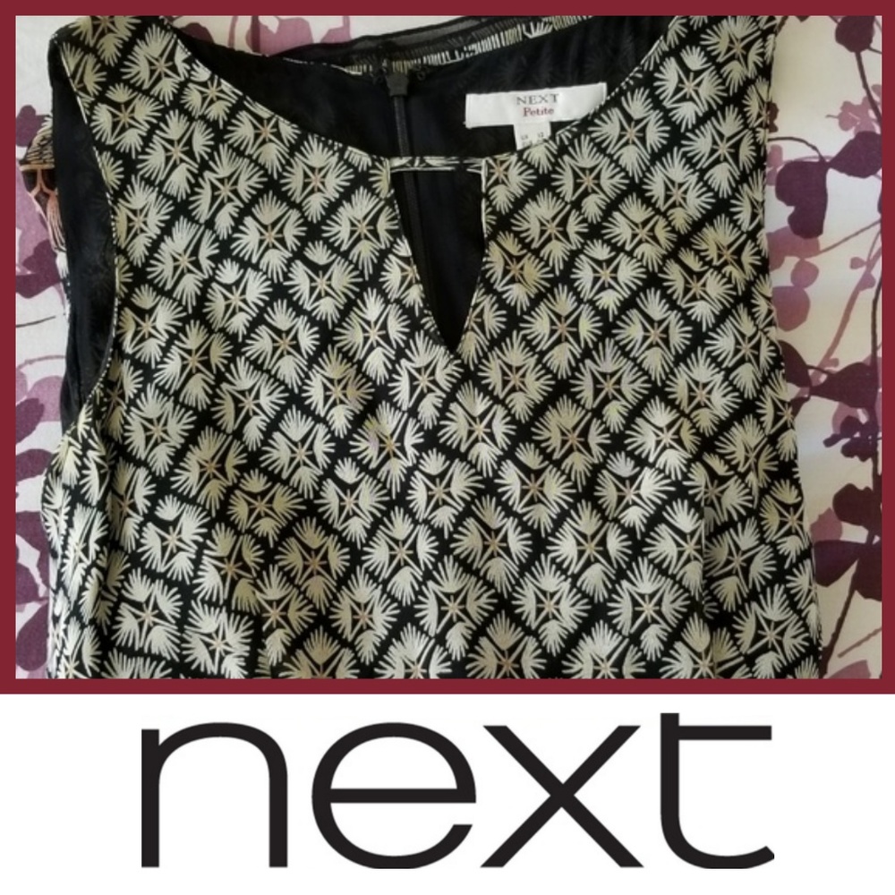 NEXT Fancy Sleeveless Pattern Petite Dress